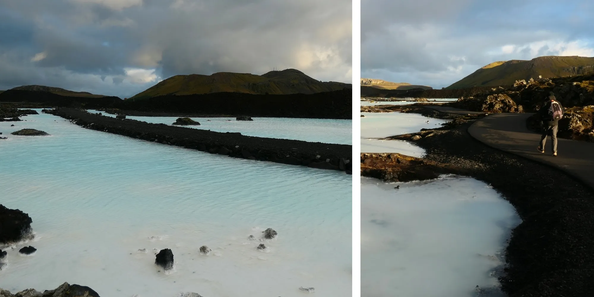 Promenade extérieure autour du Blue Lagoon Blue Lagoon chemin extérieur bassin thermal Islande