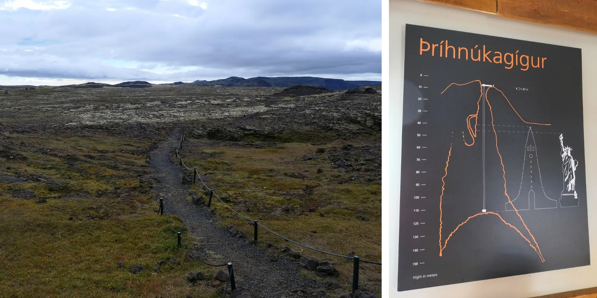 Sentier de randonnée vers le volcan Þríhnúkagígur